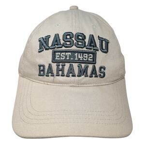 Nassau Bahamas Est. 1492 Slideback Baseball Cap Beige OS Embroidered Jo Ann's